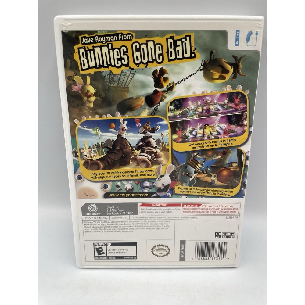 Rayman Raving Rabbids (Nintendo Wii, 2006) Complete With Manual, Tested & Works - Picture 2 of 4